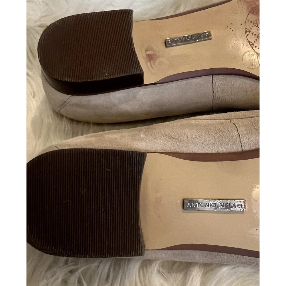 Antonio‎ Melani Taupe Suede Loafers Women's 8.5 Slip On Comfort Shoes Flat